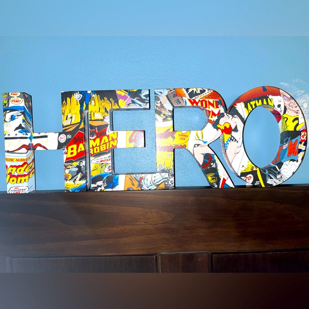 Hero hanging wall sign dc print